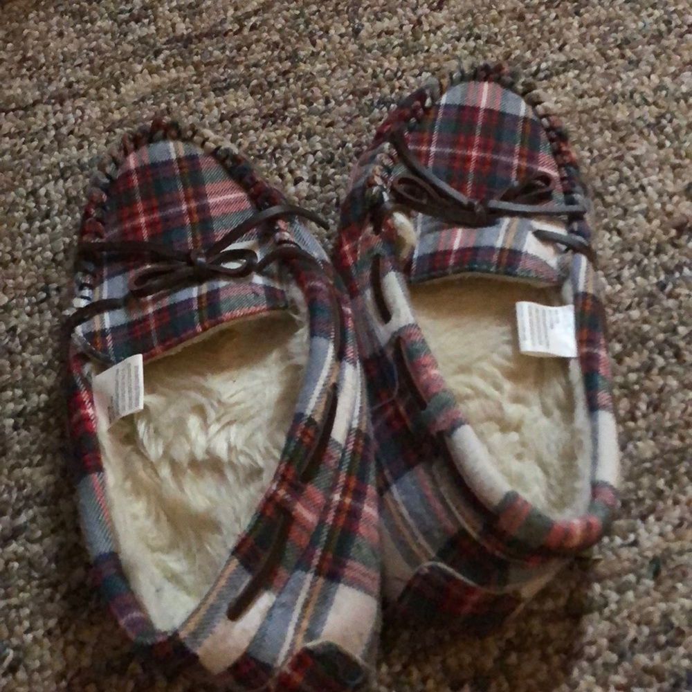 Plaid moccasins
